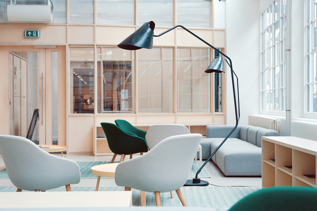 Clean, bright reception and waiting area